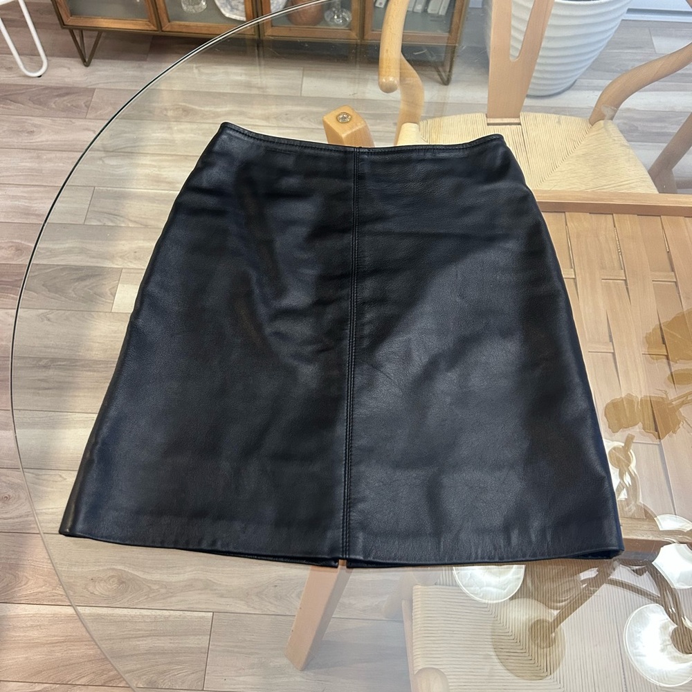 Genuine Leather Black Skirt
